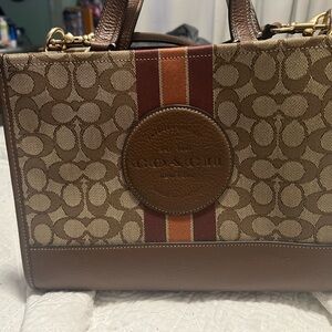 Coach Brown and Tan Signature Satchel